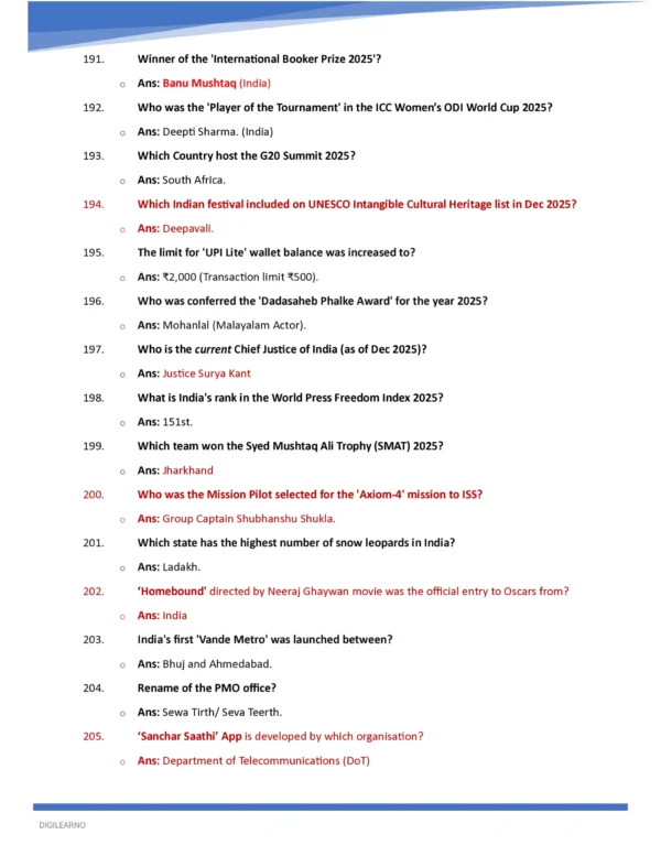 One Year Current Affairs 2025 (English) | Jan–Dec | Exam-Ready Edition 2026