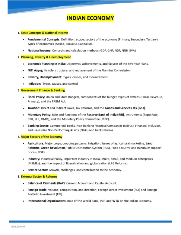 INDIAN ECONOMY- COMPREHENSIVE GUIDE 2026