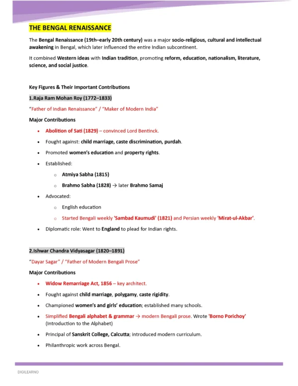 WB: at a Glance (WBCS/WBPSC/WB POLICE/FOOD SI)