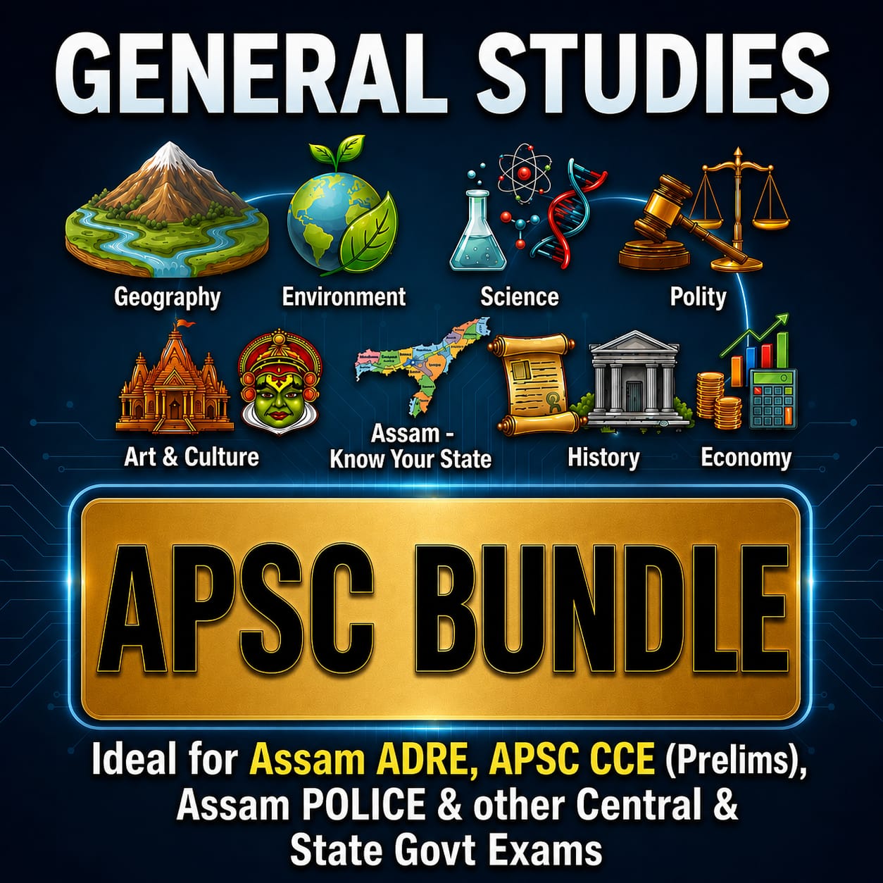 đAssam | APSC CCE General Studies (English) | 12 E-Books | Latest Exam Edition
