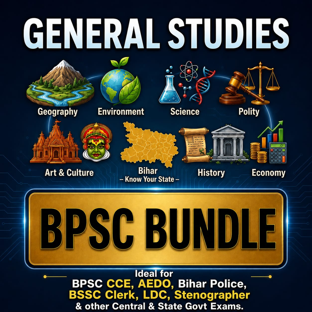 đBihar | BPSC Maestro -GENERAL STUDIES (ā¤šā¤ŋ⤍āĨā¤ĻāĨ)- 12 E-Books | Edition- 2026