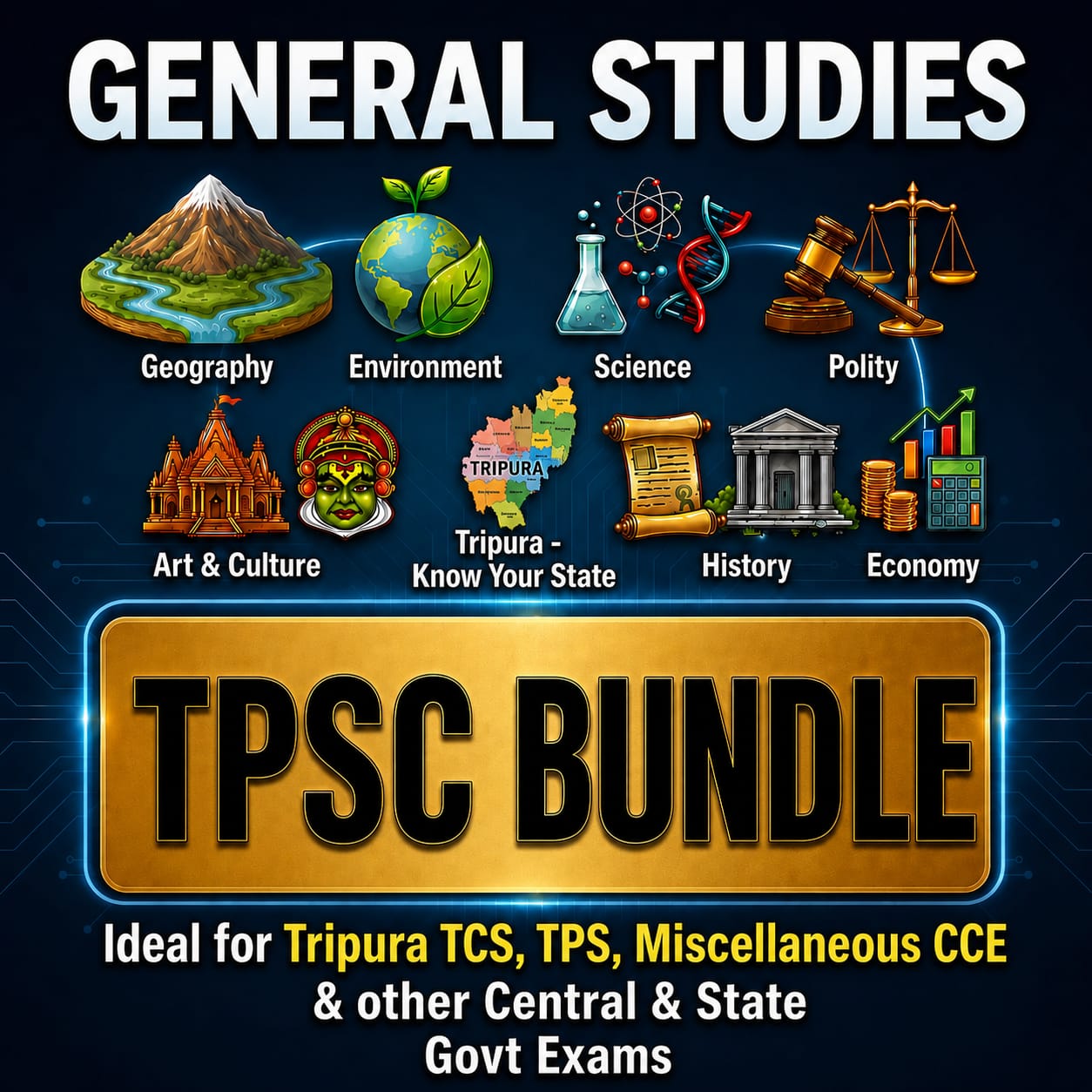 đTripura | TPSC CCE General Studies (English) | 12 E-Books | Tripura | Latest Exam Edition