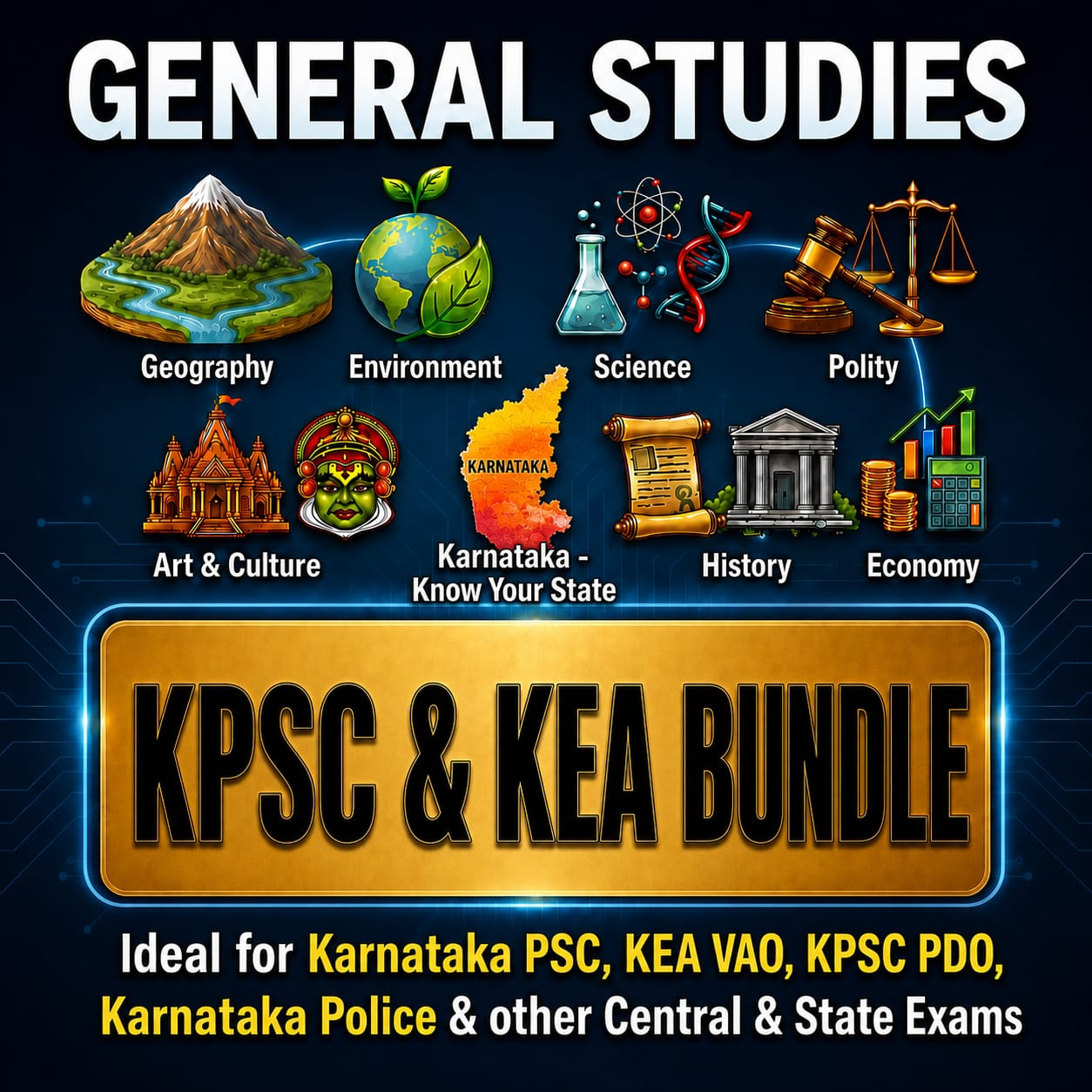 đKarnataka | KEA-KPSC General Studies (English) | 12 E-Books | Latest Exam Edition